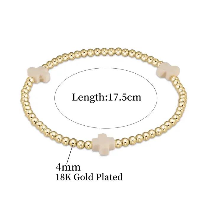 Bracelet croix chrétienne plaqué or 18 carats