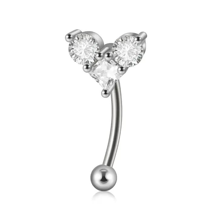 Boucles d'oreilles à clous en acier inoxydable serties de zircone motif triangle pour femmes occasions spéciales et quotidien