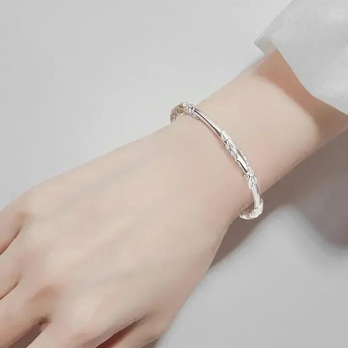 Bracelet à fleurs en argent Sterling 925 pour femmes