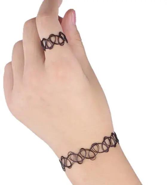 Collier et bague de pêche tressés pour femmes