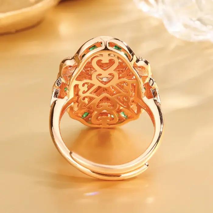 Vinregem Sparkling Lab créé saphir rubis émeraude gemmes ouvert anneau réglable pour les femmes cadeau anniversaire bijoux fins en gros