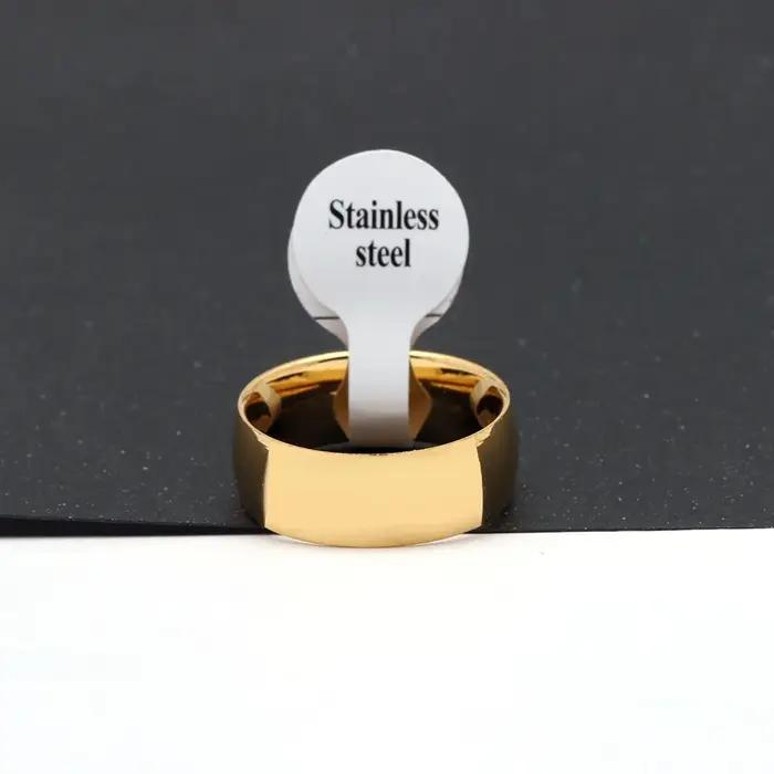 Bague personnalisée avec lettre brillante en acier inoxydable plaqué or pour mariage et occasions spéciales