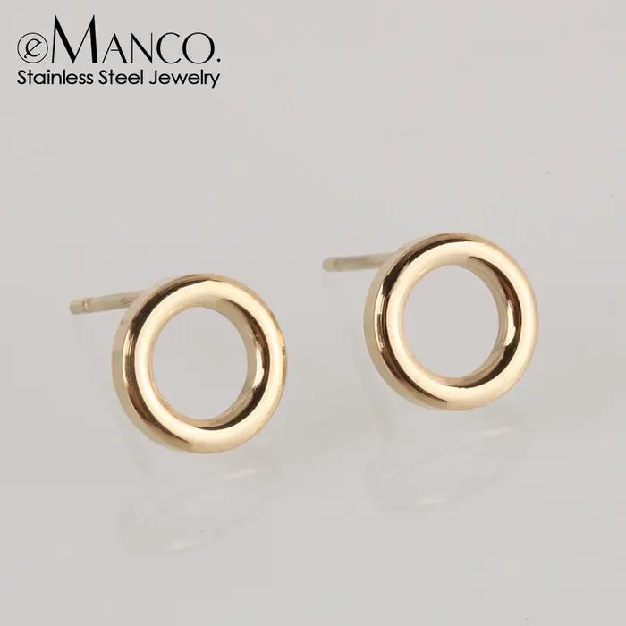 E-manco dames petites boucles d'oreilles rondes épingle de sûreté femmes