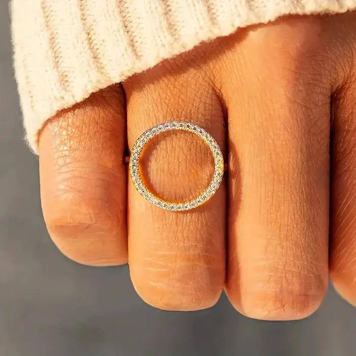 Huitan – bague ronde creuse pour femmes
