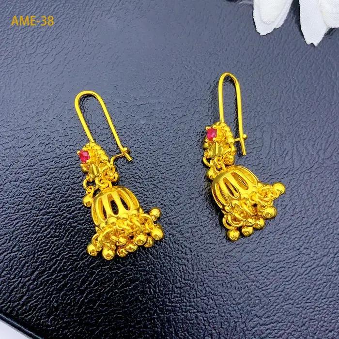 Boucles d oreilles bohèmes cloche pampilles en or 24k pour femmes élégantes occasions spéciales style italien