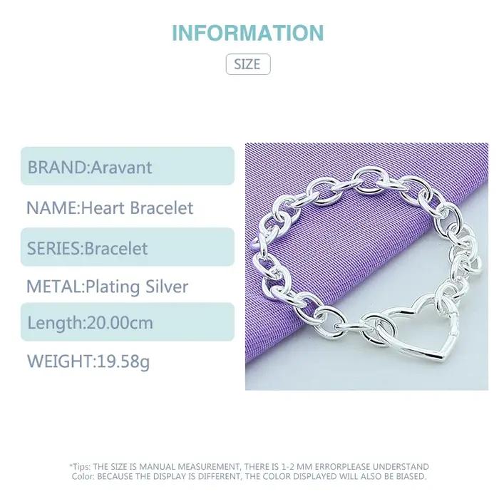 Bracelet en argent sterling 925 motif cœur romantique élégant pour femme cadeau occasions spéciales anniversaire fiançailles mariage