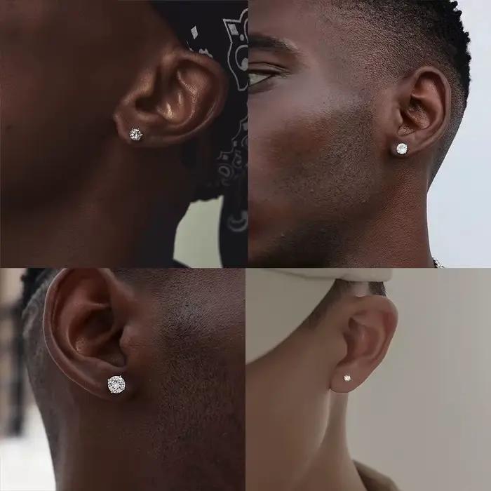 Boucles d'oreilles de luxe en acier inoxydable et cristal pour femmes et hommes, élégantes et durables avec zircons cubiques pour toutes les occasions