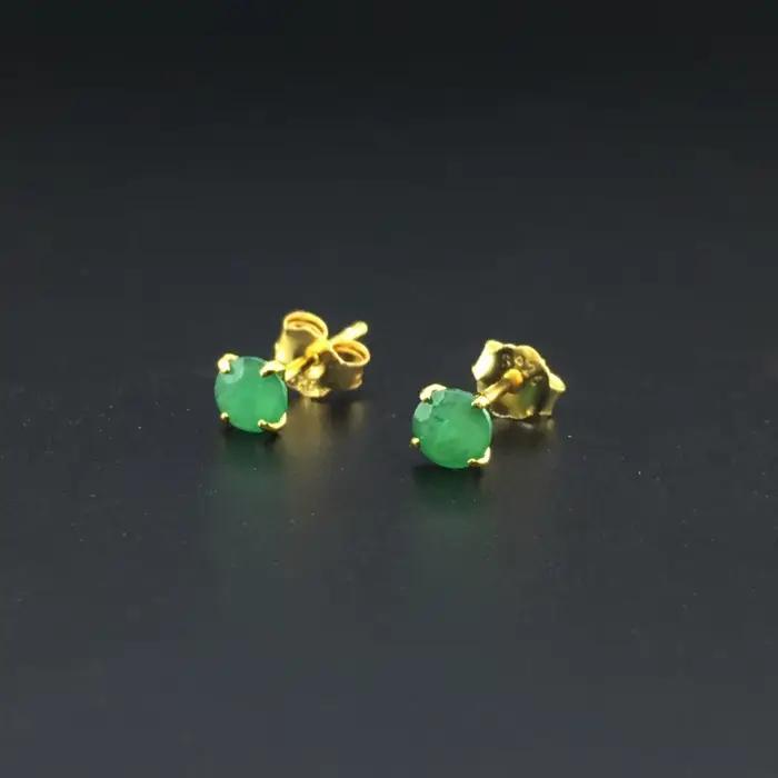 Boucles d'oreilles émeraude naturelle véritable en argent Sterling 925 élégantes pour femmes occasions spéciales soirée mariage