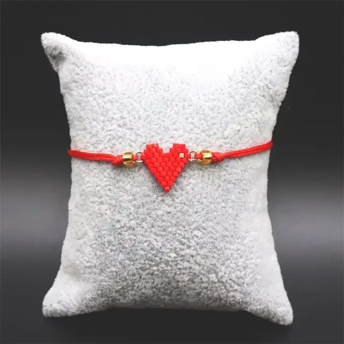 ALIYA Bracelet coeur rouge pour fille enfants Pulseras Mujer Moda Miyuki perles Bracelets pour femme