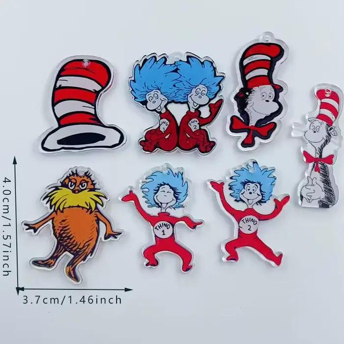 Bijoux animaux de dessin animé en acrylique, 10 pièces, pour la fabrication de pendentifs, colliers, bracelets, boucles d'oreilles, produits artisanaux de bricolage