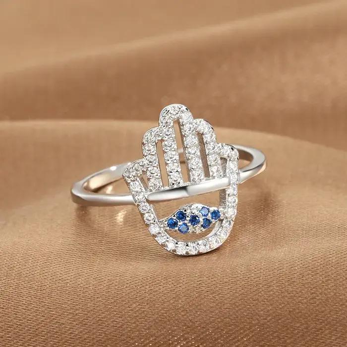 YILUOCD Hamsa Fatima – bagues ouvertes à la main