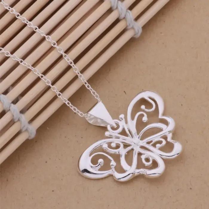 Collier pendentif papillon en argent sterling 925 pour femmes
