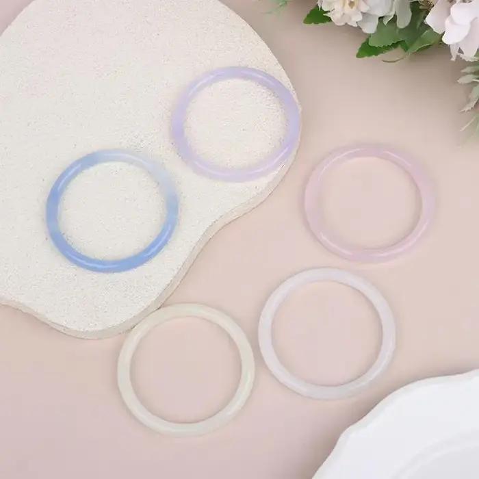 Bracelet élégant en verre imitation jade pour homme et femme occassions spéciales polyvalent plaqué argent rhodium imitation