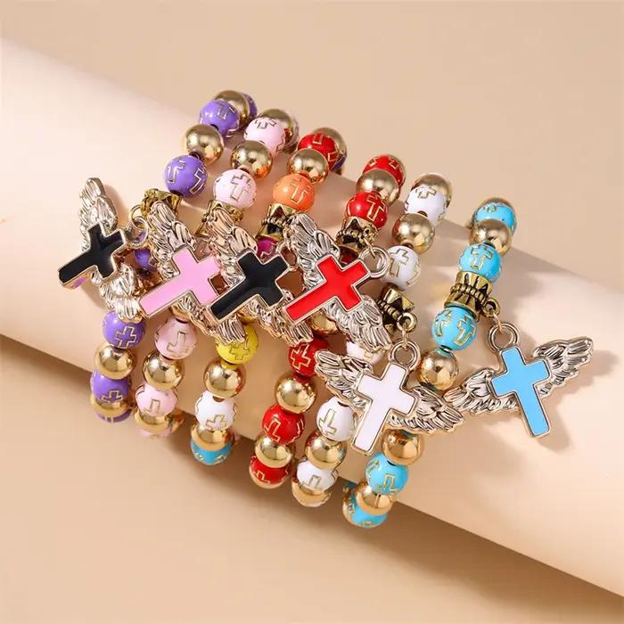 Bracelet de perles colorées fait main à la mode pour femmes