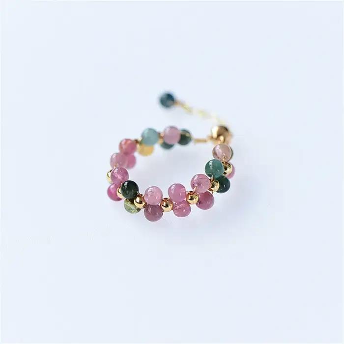Bague en Tourmaline Arc-en-ciel Naturelle pour Femme