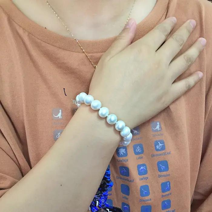 Bracelet de perles presque rondes 100% naturelles pour femmes