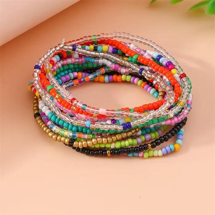 Bracelet bohème fait main coloré avec perles pour femmes et filles