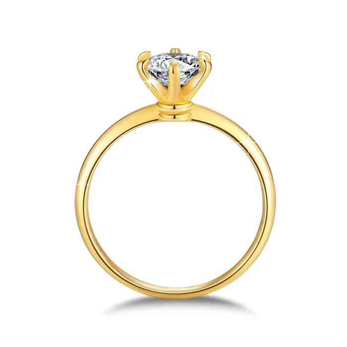 Bagues Moissanite en or véritable 18K pour femmes