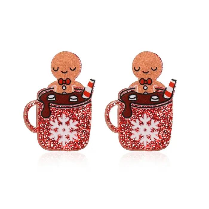 Nouvelles Boucles d'Oreilles de Noël Tendance pour Femmes, Adorables Motifs Bonhomme en Pain d'Épices, Zircon, Élan, Flocon de Neige, Sapin de Noël, Perle, Bijoux