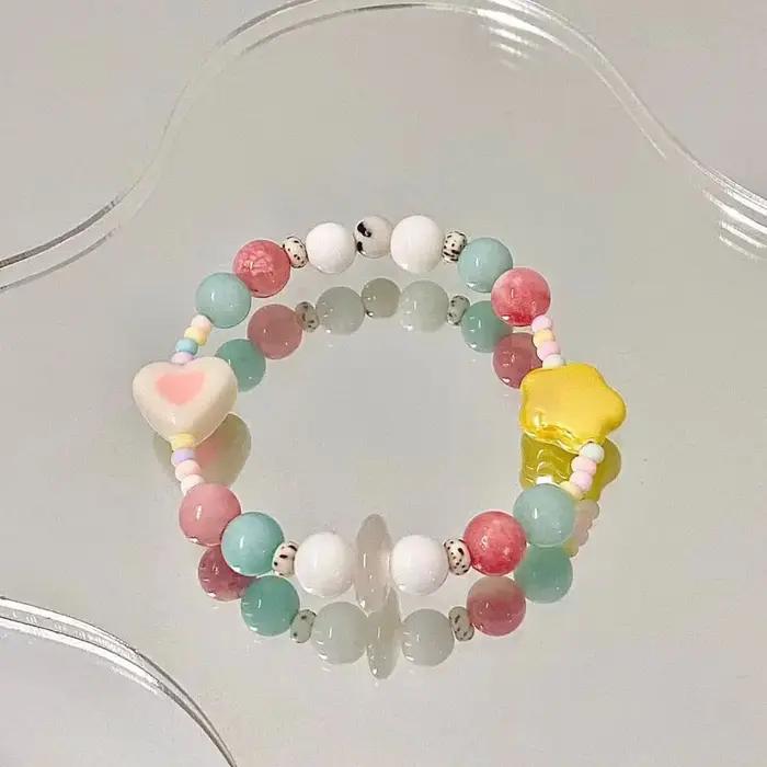 Bracelet mignon en forme de cœur et d'étoile pour femme