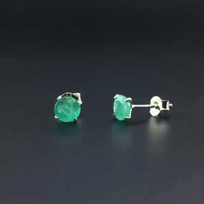VANTJ – boucles d'oreilles en émeraude naturelle véritable, en argent Sterling 925, bijoux fins élég