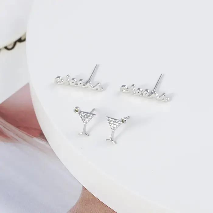 Ensembles de bijoux de cocktail de vin élégants mignons pour les femmes