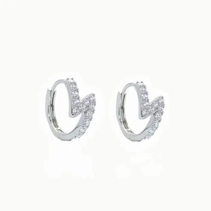 Boucles d'oreilles éclair en argent Sterling 925