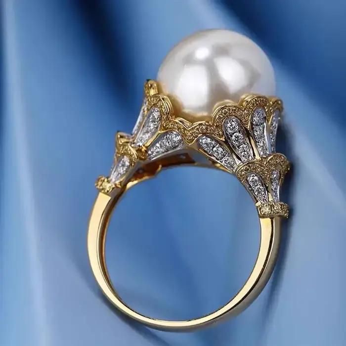 Huitan – bague en perles d'imitation pour femmes