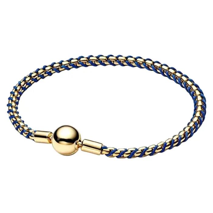 Bracelet en Argent 925 Forme Os de Serpent avec Pendentifs Tricotés DIY Perles Uniques Occasions Spéciales