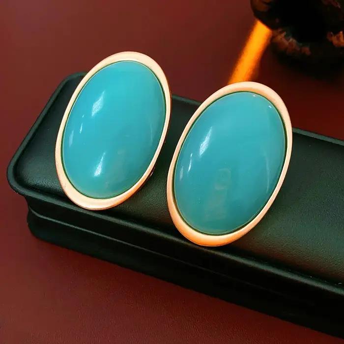Grandes boucles d'oreilles ovales pour femme, clous d'oreilles géométriques minimalistes, boucles d'oreilles en résine surdimensionnées et exagérées, bijoux d'oreille féminins pour soirée