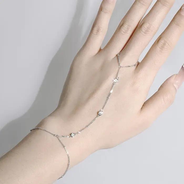 Smyoue 3MM Moissanite Bracelets pour femme 14-21cm taille de poignet chaîne réglable 925 argent Sterling plaqué 18K bijoux en gros