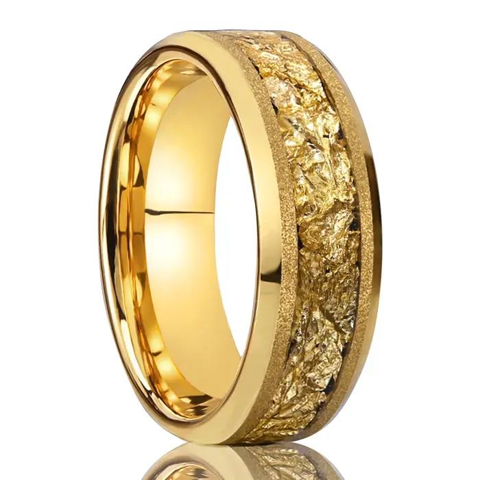 Bague en carbure de tungstène doré