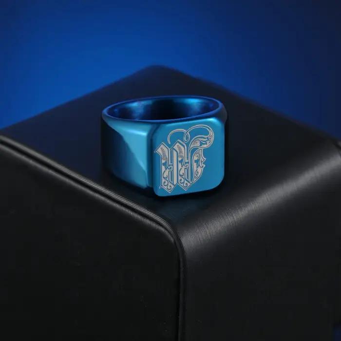 Alliance de Mariage en Acier Inoxydable avec Lettres Anglaises pour Homme Occasions Spéciales