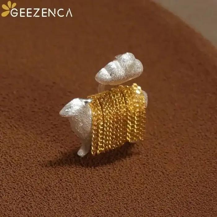 GEEZENCA 925 argent Sterling deux tons 3D mouton collier pendentif femmes mignon Animal Unique délicat cadeau pendentifs sans chaîne