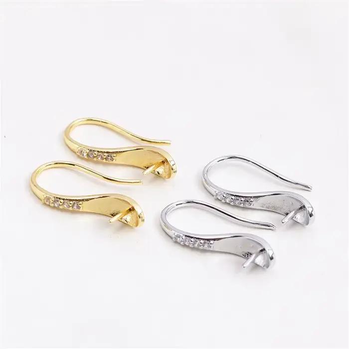 Boucles d'oreilles en perles d'or 14K, Base de réglage, Simple, mode, fait à la main, résultats de fabrication de bijoux, 19 styles de tempérament