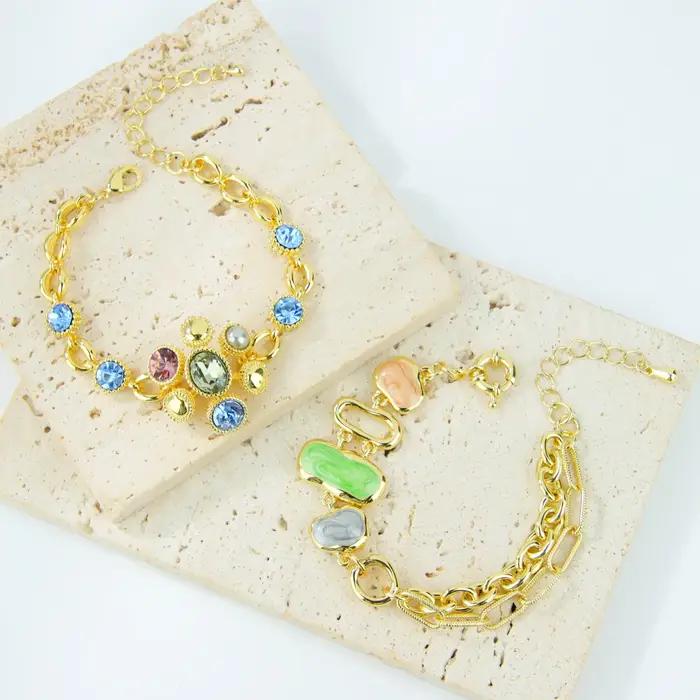 Bracelet en cristal coloré exquis