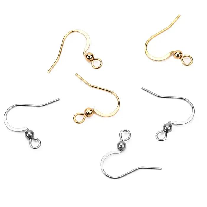 Crochets de boucles d'oreilles hypoallergéniques en acier inoxydable