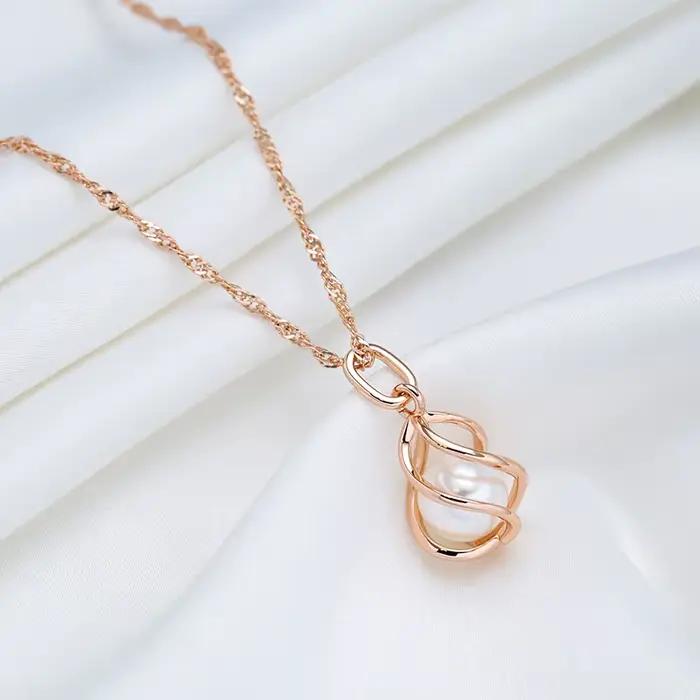 Kinel – collier de luxe avec pendentif en or Rose pour femmes