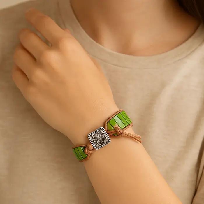 Bracelets tressés à la main avec perles