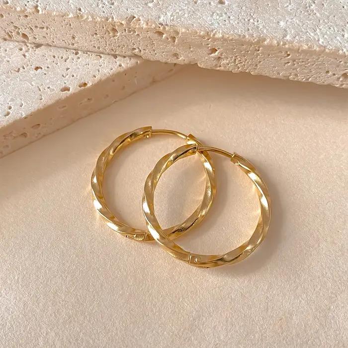EManco classique Simple boucle d'oreille pour femmes motif géométrique costume diverses Occasions métal polyvalent femme bijoux cadeaux
