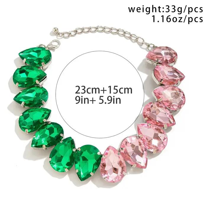 Collier de luxe en strass goutte d'eau pour femme, mode chic, élégant pour soirées et vie quotidienne