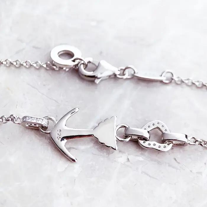 Collier amour ancre et coeur bijoux fins Europe 925 argent sterling tout nouveau cadeau romantique pour les femmes