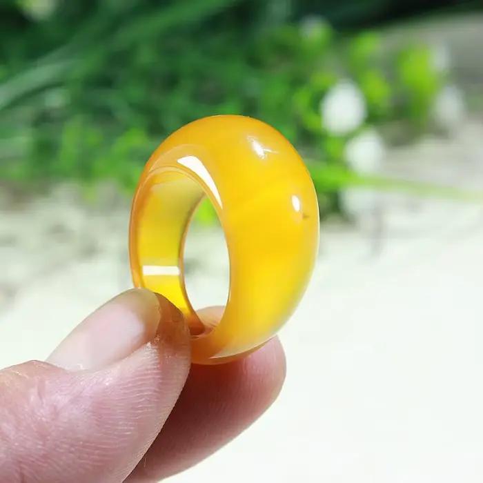 Bague en Agate naturelle et calcédoine pour hommes et femmes