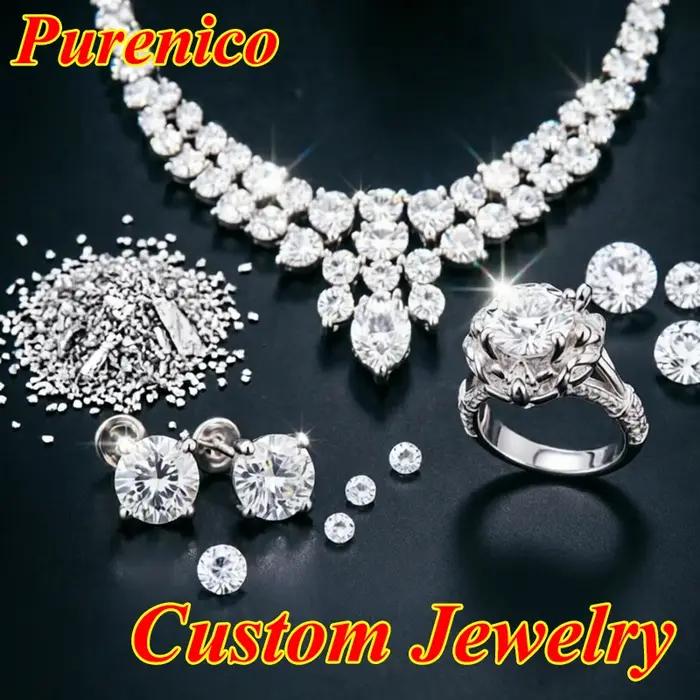 Ensemble de bijoux personnalisables en or blanc avec diamants cultivés en laboratoire pour homme et femme occasions spéciales