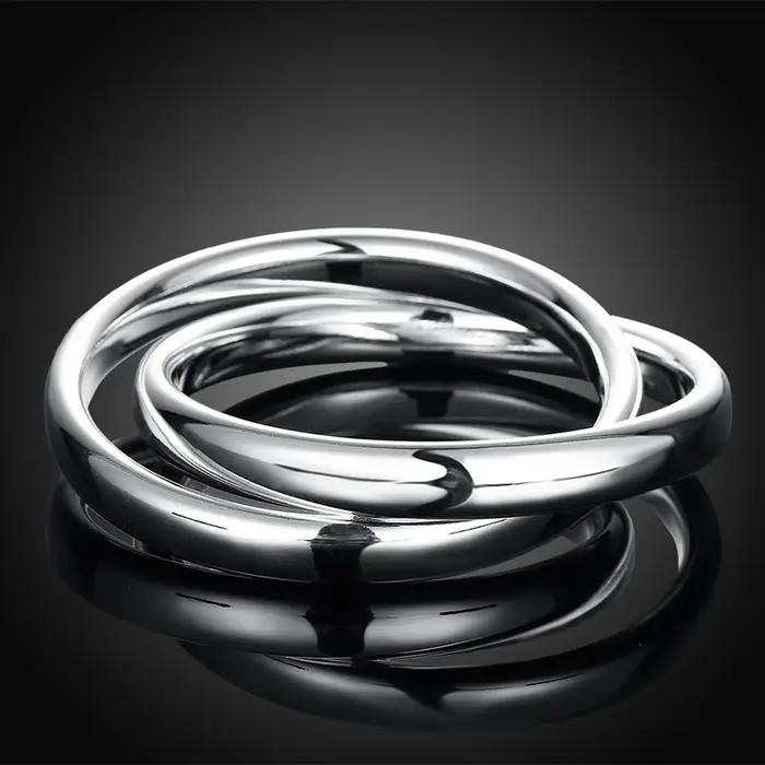 Bracelet à double anneau en argent Sterling 925 pour femmes