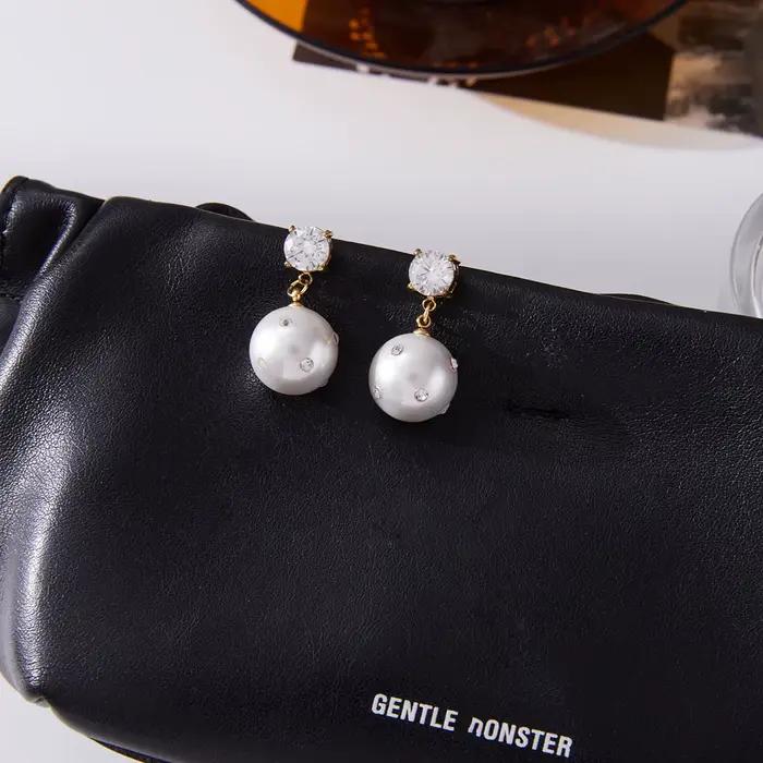 Youthway – boucles d'oreilles élégantes en imitation perle et Zircon pour femmes