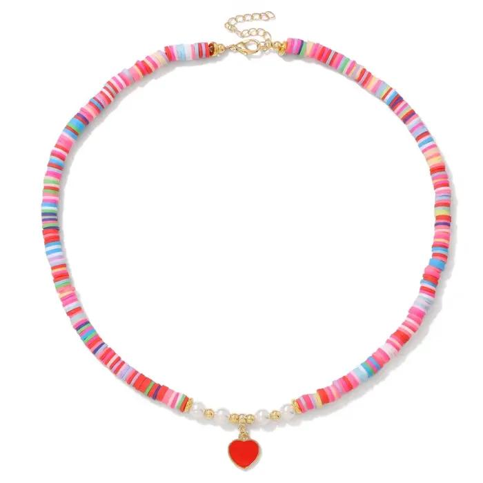 Collier Bohème d'été en perles Heishi pour femme