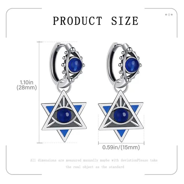 Boucles d'oreilles étoile de David en argent sterling 925 élégantes pour femmes occasions spéciales partis galas et soirées mondaines