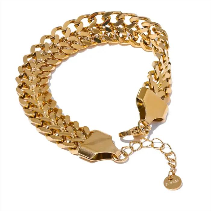 Yhpup – collier cubain en acier inoxydable poli de haute qualité, large chaîne, métal étanche plaqué
