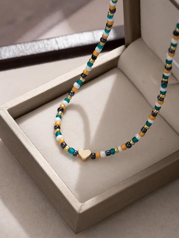 Collier bohème en perles pour femmes élégantes occasions spéciales tracker d'humeur style mode harmonie naturelle